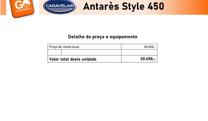 CARAVELAIR, ANTARES Style 450 cheio