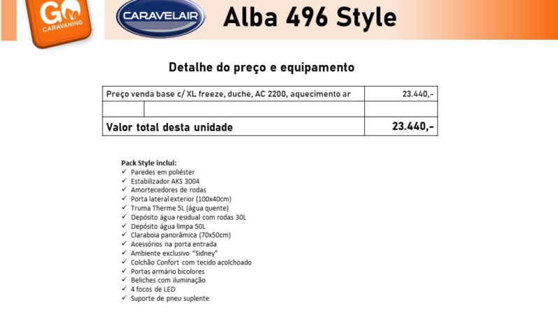 CARAVELAIR, ALBA 496 Style cheio