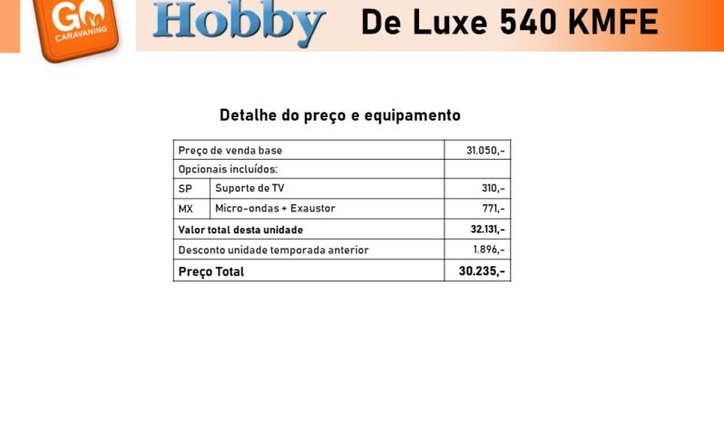 HOBBY, De Luxe 540 Kmfe cheio