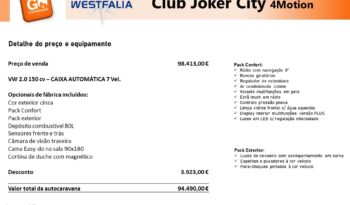 Westfalia, Club Joker City 4Motion cheio