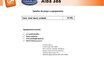 CARAVELAIR, ALBA 386 cheio