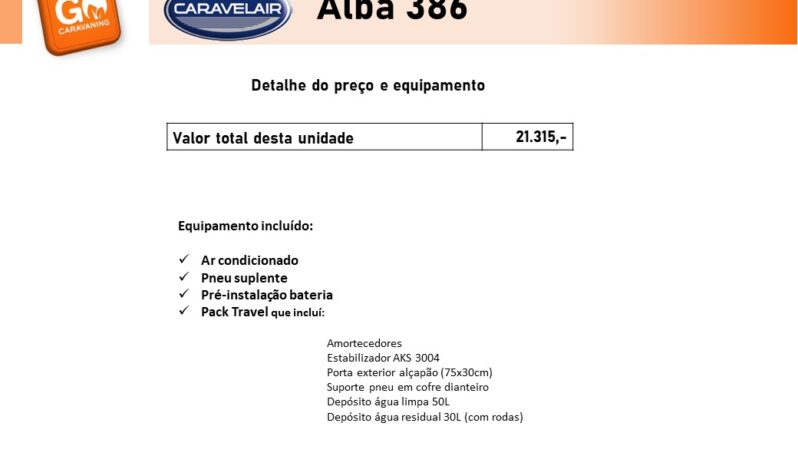 CARAVELAIR, ALBA 386 cheio