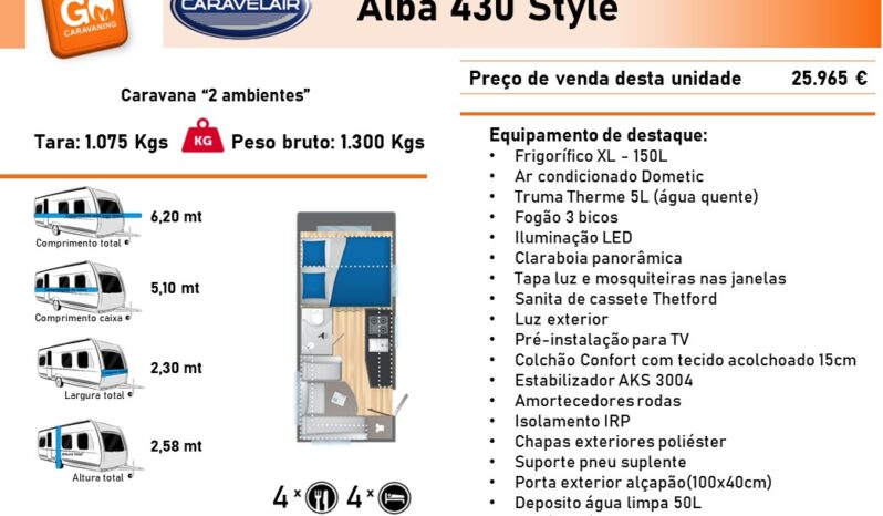 CARAVELAIR, ALBA 430 Style cheio