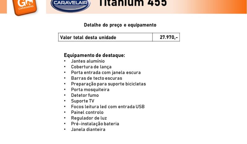 CARAVELAIR, Titanium 455 cheio