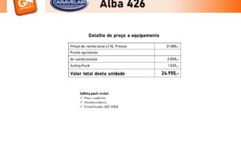 CARAVELAIR, ALBA 426 cheio